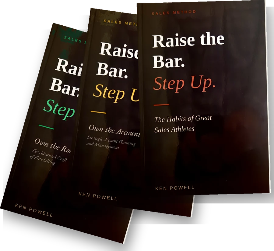The Raise the Bar. Step Up. series: three books fanned with Book One forward.